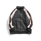Mens Fall Outfits Autumn and Winter Loose Hip Hop Splicing Coat Vintage Suede Jacket