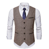 Mens Dress Vests Business Waistcoat Waistcoat Stitching Suit Slim-Fitting Men's Clothing