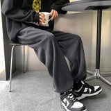 Men Pants Drawstring Ankle-Tied Wide Leg