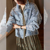 Denim Sparkle Jacket Fashionable Sequins Denim Jacket Women's Loose Top