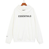 Fog Essentials Zipper Hoodie Autumn and Winter Double-Line Adhesive Letter Terry Zipper Sweater Coat for Men and Women