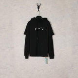 Autumn And Winter Blue Melting Arrow Fake Two-Piece Hooded Sweater