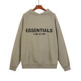 Fog Essentials Hoodie Autumn and Winter Double-Line Adhesive Chest Letter Terry Hooded Sweater