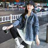 Pearl Jean Jacket Autumn Denim Jacket Women's Beaded All-Match Top Jacket