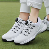 Mens Golf Shoes Automatic Knob Lace-up Movable Nail Bottom