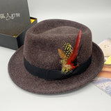 Fedora Hat Jazz Wool Top Hat Universal Warp Knitting Monochrome Performance Cap