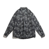 Men Shacket Long Sleeve Autumn Shirt Autumn Leisure Shirt Retro Loose Pockets Plaid Shirt