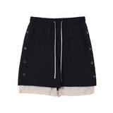 Men's T Shirt Summer Casual Tops Casual Shorts Men Fashion Brands Color Contrast Patchwork Fifth Pants Street Trend Loose Middle Pants