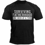 Man T Shirt round Neck Loose Printed Double-Sided Pullover