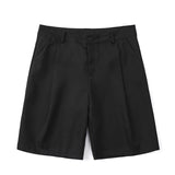 Men Bermuda Shorts Summer Men's Straight Loose Suit Shorts Casual Cropped Pants Men