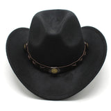 Wester Hats Western Cowboy Hat Autumn and Winter Woolen Fedora Hat Felt Cap