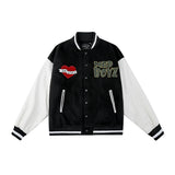 Mens Fall Outfits Color Blocking Baseball Uniform Pilot Jacket Coat Winter
