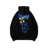 Autumn And Winter Cartoon Bear Square Arrow Velvet Padded Hooded Sweatshirt Men And Women Same Style