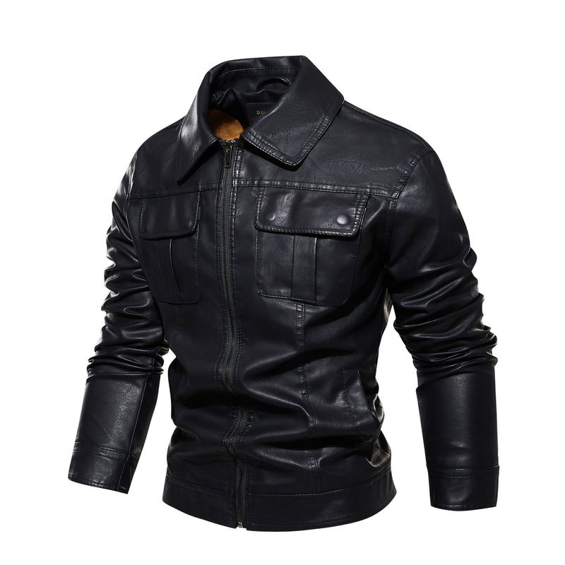 1970 East West Leather Jacket Washed Men's Leather Coat Leather Motorcycle Leather Coat