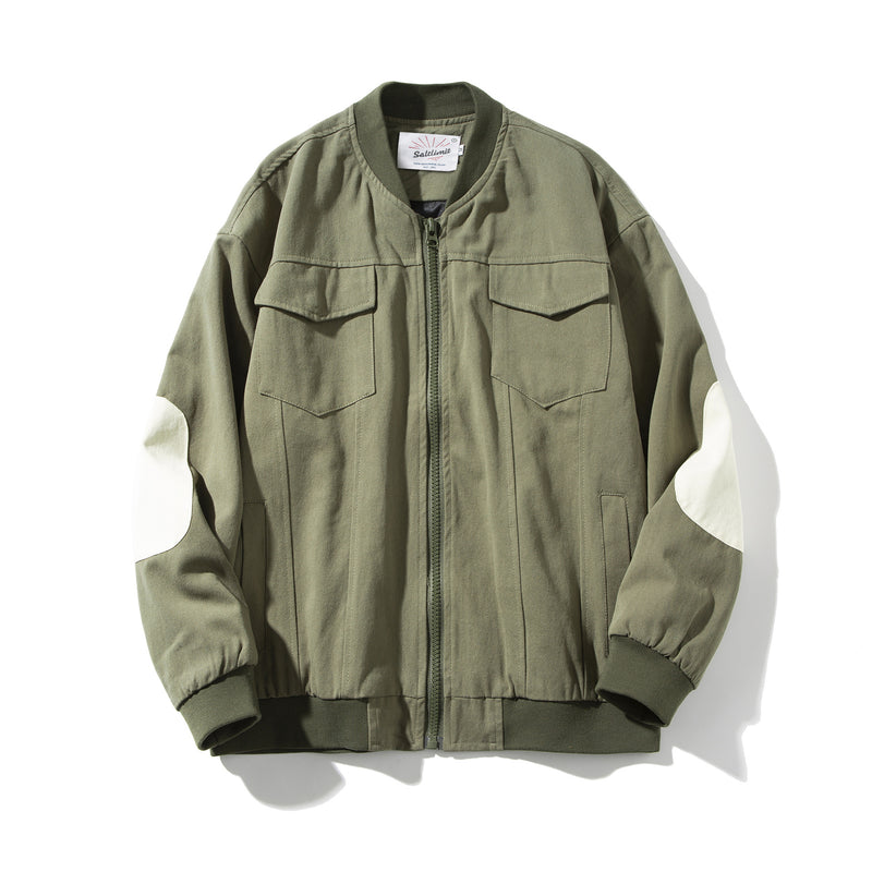 Men's Spring Retro Baseball Uniform Men's Loose Versatile Contrast Color Jacket Large Size Retro Sports Jacket Men's Men Jacket