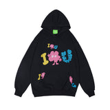 Men Fall Outfits Vintage Bear Embroidered Hooded Sweater Hip Hop Loose Couple Casual Jacket