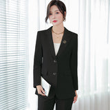 Women Pants Suit Uniform Designs Formal Style Office Lady Bussiness Attire Spring and Autumn Long Sleeve Premium Suit