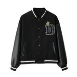 Mens Fall Outfits Retro Biker's Flight Jacket PU Leather Harajuku Embroidered Hip Hop Baseball Uniform Jacket