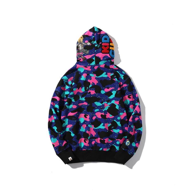 A Ape Print Hoodie Tide Brand Galaxy Travel Notes Camouflage Sweater