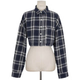 Women Sun Protection Shirt Short Plaid Loose Shirt
