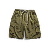 Men Shorts Men's Clothes Summer Wear Vintage Men's Shorts Casual Loose Two Bags Tooling Elastic Shorts