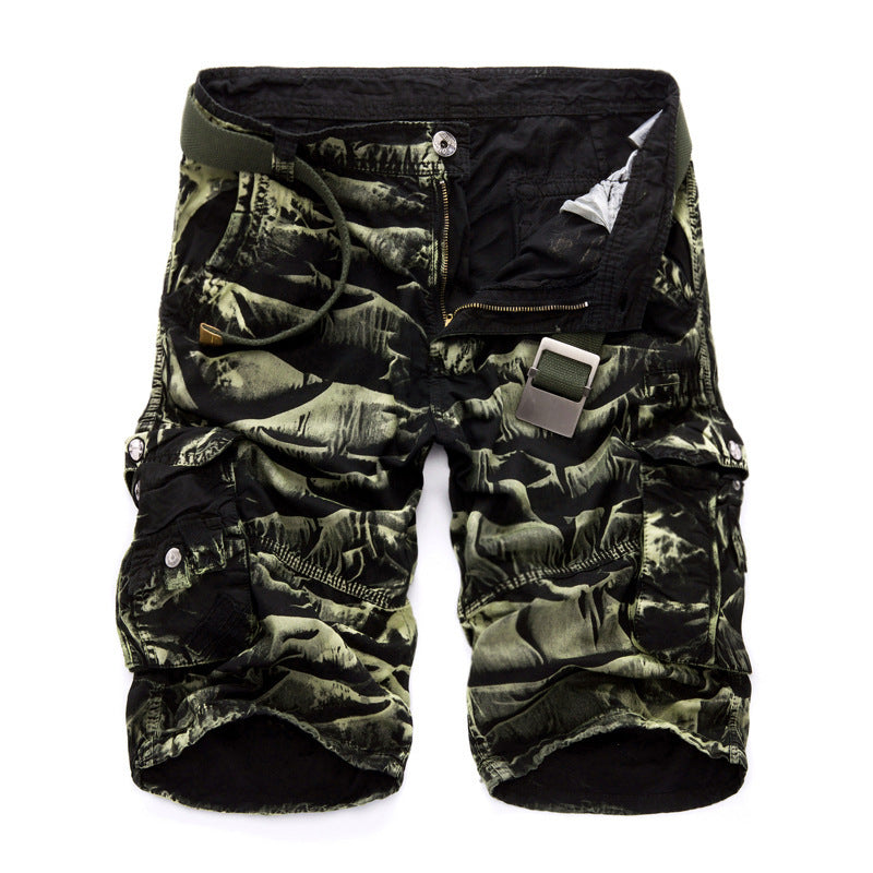 Men Cargo Pants Summer Oversized Cargo Pants Middle Pants Multi-Pocket Fashion Work Clothes Shorts Fifth Pants