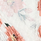 Russian Style Dress V-neck Printed Lace Stitching Lace Cool Dress
