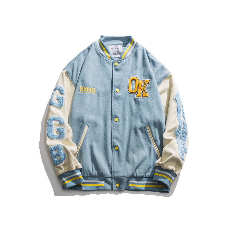 Men's Baseball Uniform Spring Large Size Sports Retro Stitching Jacket Men's Jacket Men's Jacket Men's Coat