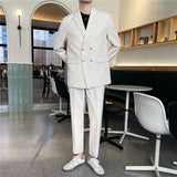 Mens Graduation Outfits Casual Suit Men's Trendy Loose Lightly Mature Suit Men's