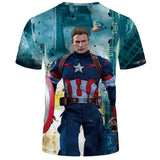 Captain America T Shirt 3D Digital Printed T-shirt Short Sleeve