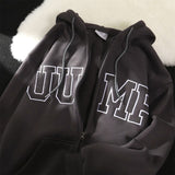 Vintage Graphic Hoodies Cardigan Zipper