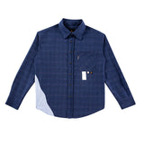 Men Shacket Long Sleeve Autumn Shirt Autumn Stitching Loose Shirt