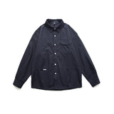 Men Shacket Long Sleeve Autumn Shirt Loose and Simple Solid Color Long Sleeve Shirt Neutral Coat