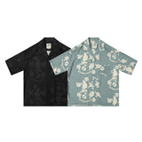 Men Shacket Long Sleeve Autumn Shirt Summer Casual Shirt Short Sleeve Lapel Loose Retro Printed T-shirt