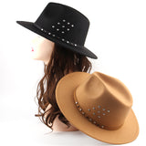 Fedora Hat British Style Top Hat Woolen Fabric Fur Felt Hat