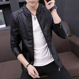 80's Leather Jacket Autumn and Winter PU Leather Fashionable Simple Leather Jacket Coat