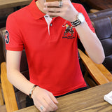 USPA Shirts Summer Short-Sleeved T-shirt Men's Lapel Embroidery Men's Polo Shirt