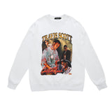 Men Fall Outfits Vintage Floral Print Long Sleeves T-shirt Loose Sweater