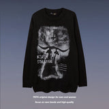 Men Fall Outfits Vintage Printed Loose-Fitting Casual Round-Neck Knitwear Sweater