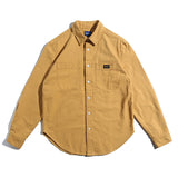 Men Shacket Long Sleeve Autumn Shirt Autumn Leisure Shirt Solid Color Plain Weave Workwear Shirt