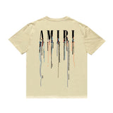 Amiri T Shirt Color Ink Splash Paint Colorful Casual Round Neck