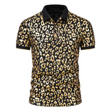 Men Shirt Fashion Slim Fit Shirt Short Sleeve Shirt Large Size Casual Top Summer Men's Fashion Print Short Sleeve Lapel