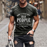 Tactics Style T Shirt for Men Men's Summer Vintage Letter Print Short Sleeve round Neck Loose-Fitting T-shirt Top
