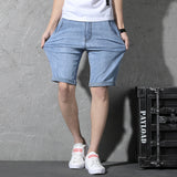 Mens Jean Shorts Summer Menswear plus Size Cropped Pants Trendy Thin Denim Shorts