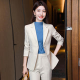 Women Pants Suit Uniform Designs Formal Style Office Lady Bussiness Attire Slim-Fitting Work Clothes Autumn and Winter