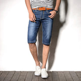Men Jean Shorts Denim Shorts Men's Summer Pirate Shorts Youth Straight Loose Trendy plus Size Casual 5-Point Pants