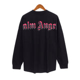 Palm Angels Angel Back Two-Tone Printed Letter Logo Long Sleeve T