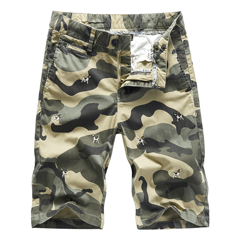 Men Shorts Sports Shorts Summer Animal Embroidered Overalls Camouflage Slim Shorts