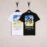 A Ape Print T Shirt Summer Cartoon Loose-Fitting Casual Round-Neck Printed Short Sleeve T-shirt