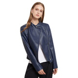 Urban Leather Jacket Pu Lapel Women's Slim-Fit Leather Coat Women's Spring and Autumn Long Sleeve Coat Short Women's Jacket
